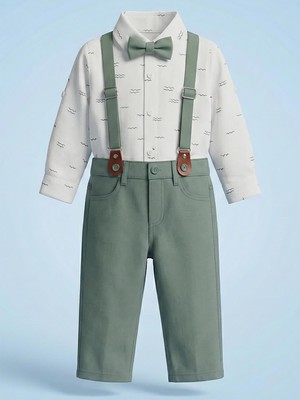 Civil Baby Papyonlu Askılı 6-18 Ay Takım - Haki 18-24 Ay