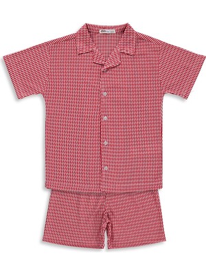 Civil Boys Dalgalı Çizgili 6-9 Yaş Takım - Kırmızı