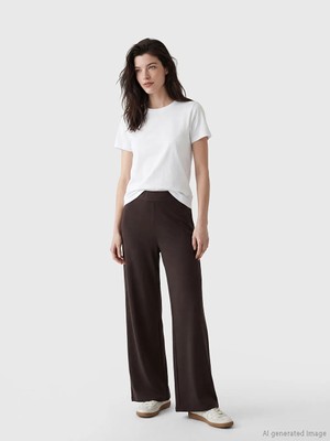 LC Waikiki Lcw Comfort Kahverengi Beli Lastikli Soft Touch Kadın Eşofman Altı