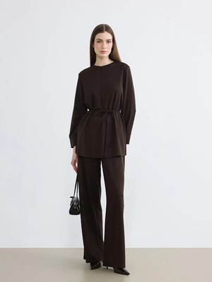 LC Waikiki Lcw Modest Kahverengi Beli Lastikli Soft Touch Kadın Eşofman Altı