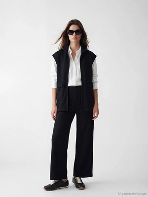 LC Waikiki Lcw Modest Siyah Beli Lastikli Soft Touch Kadın Eşofman Altı