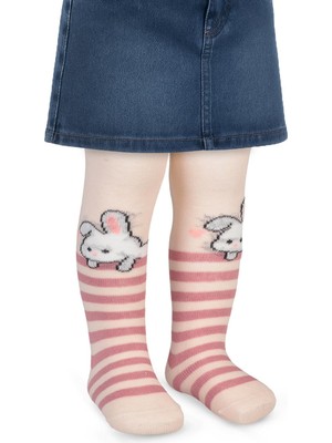 Civil Baby Mini Bunny 6-18 Ay Bebek Kız Külotlu Çorap - Bej 12 Ay