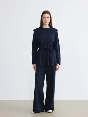 LC Waikiki Lcw Modest Lacivert Beli Lastikli Soft Touch Kadın Eşofman Altı