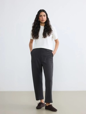 LC Waikiki Lcw Modest Antrasit Beli Lastikli Soft Touch Kadın Eşofman Altı