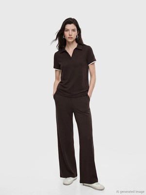 LC Waikiki Lcw Comfort Kahverengi Beli Lastikli Soft Touch Kadın Eşofman Altı