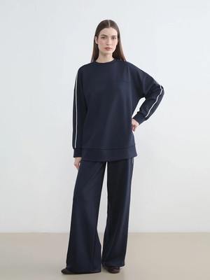 LC Waikiki Lcw Modest Lacivert Beli Lastikli Soft Touch Kadın Eşofman Altı