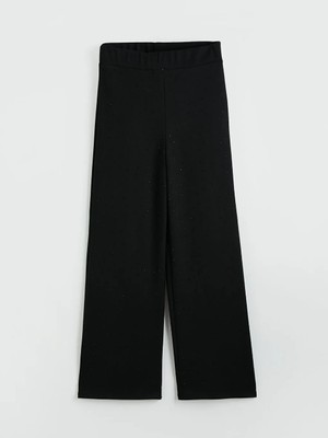 LC Waikiki Lcw Comfort Siyah Soft Touch Taşlı Kadın Eşofman Altı