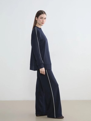 LC Waikiki Lcw Modest Lacivert Beli Lastikli Geniş Paça Kadın Eşofman Altı