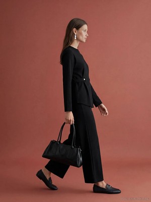 LC Waikiki Lcw Modest Siyah Beli Lastikli Geniş Paça Kadın Eşofman Altı