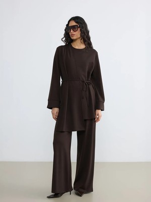 LC Waikiki Lcw Modest Kahverengi Beli Lastikli Soft Touch Kadın Eşofman Altı