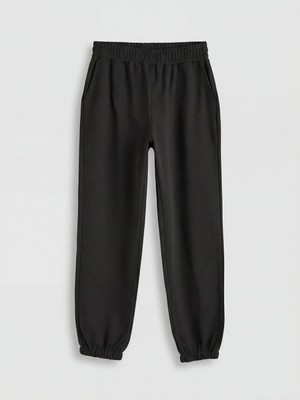 LC Waikiki Lc Waıkıkı Siyah Beli Lastikli Kadın Jogger Eşofman Altı