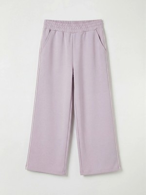 LC Waikiki Lc Waıkıkı Lila Geniş Paça Kız Çocuk Soft Touch Eşofman Altı