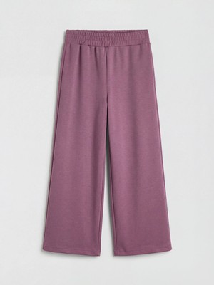 LC Waikiki Lc Waıkıkı Mürdüm Geniş Paça Kız Çocuk Soft Touch Eşofman Altı