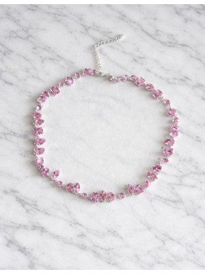 Pembe Taşlı Gema Kolye