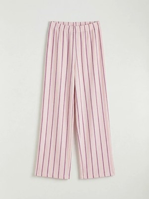 LC Waikiki Lcw Kids Pembe Beli Lastikli Çizgili Kız Çocuk Eşofman Altı