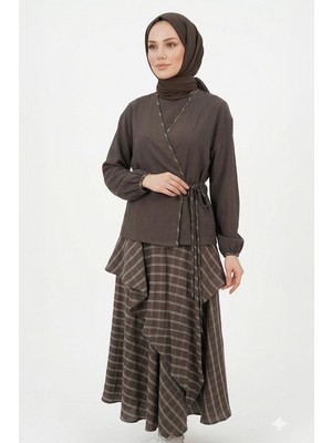 Lale Butik Tunik Etek Takım 131092 Kahverengi