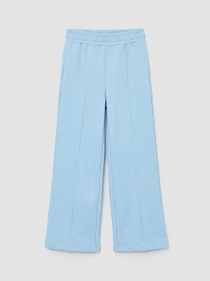 LC Waikiki Lc Waıkıkı Mavi Beli Lastikli Geniş Paça Kız Çocuk Eşofman Altı