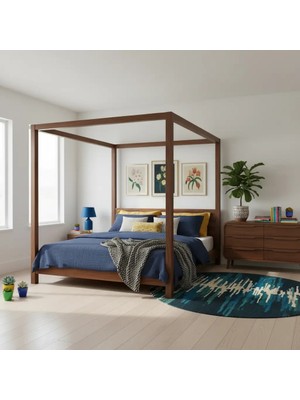 Latanwood Blume Ahşap Karyola