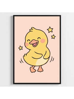 Besay Pofuduk Ördek Yavrusu Çocuk Odası Posteri–dekoratif 3lü Set A4 Çerçevesiz