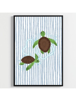 Besay Tiny Turtles:sevimli Kaplumbağalar Çocuk Odası Posteri–dekoratif 3lü Set A2 Çerçevesiz