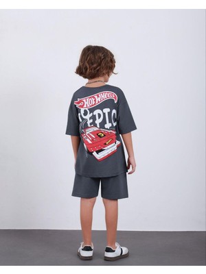 Cg Kids Hot Wheells Erkek Çocuk Tshirt&şort Alt Üst Takım Sırt Baskı Detaylı