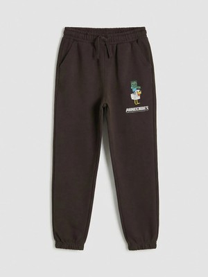 LC Waikiki Lcw Kids Kahverengi Minecraft Baskılı Erkek Çocuk Jogger Eşofman Altı