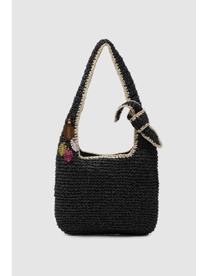 Oggo Hasır Fiyonklu Heybe Omuz Çantası