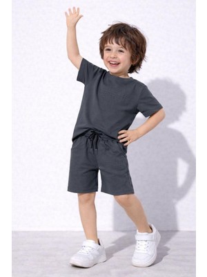 Cg Kids Kabartma Enjeksiyon Baskılı Tshirt & Yandan Cepli Şort Alt Üst Takım Süper Kalite Kumaş