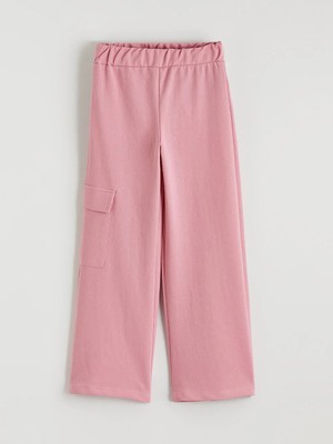 LC Waikiki Lc Waıkıkı Pembe Kargo Cepli Geniş Paça Kız Çocuk Eşofman Altı