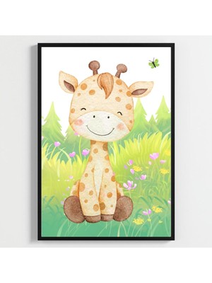 Besay Düşsel Bahçe:sevimli Zürafa Serisi Posteri–dekoratif 3lü Set A2 Çerçevesiz