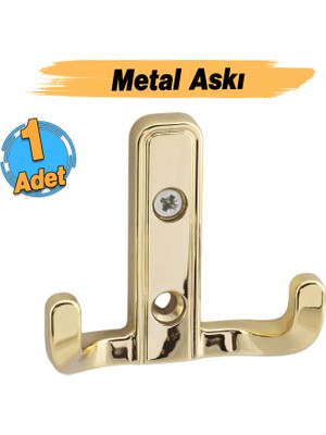 Badem10 (1 Adet) Aytuğ Askı Gold Altın Dolap Askılık Duvar Askılığı Vestiyer Mutfak Elbise Kıyafet Askısı