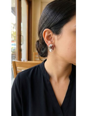 Oska Global Maske Model Pirinç Kadın Küpe - Lisinya