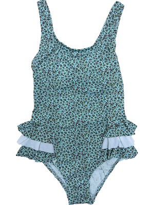 Look Me Mini Floral Figürlü Yanları Fırfır Detaylı Kız Çocuk Mayo