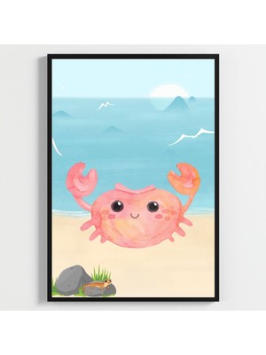 Besay Aqua:sevimli Deniz Canlıları Çocuk Odası Posteri–dekoratif 3lü Set A4 Çerçevesiz