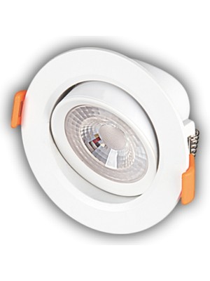 5 Adet Cata Ct 5204 Akik Beyaz Kasa 7W Sıva Altı LED Spot Beyaz Işık 6400K