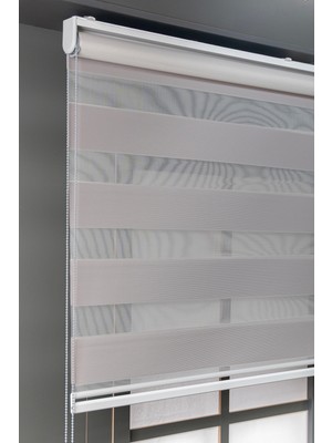 Bizden Perde Gri Mikro Pileli Zebra Stor Kaliteli Güneşlik Perdeler