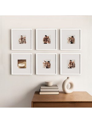 Nobbystar Sök-Tak Beyaz Fotoğraf Çerçeve Seti 6 Adet 30X30CM
