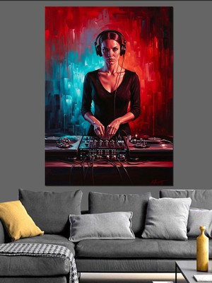 Tablomega Müzik Yapan Mistik Kadın Figürü Dekoratif Kanvas - Mdf Ahşap Tablo
