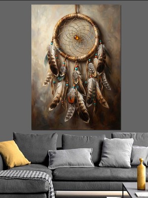 Karizma Tablo Tüylü ve Boncuklu Düş Kapanı Dekoratif Kanvas - Mdf Ahşap Tablo