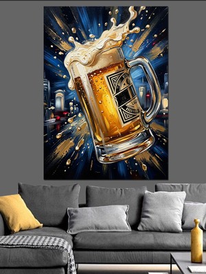 Karizma Tablo Köpüren Içecek Bardağı ve Patlama Dekoratif Kanvas - Mdf Ahşap Tablo