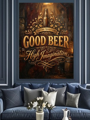 Tablomega Iyi Bira Yüksek Hayal Gücü Dekoratif Kanvas - Mdf Ahşap Tablo