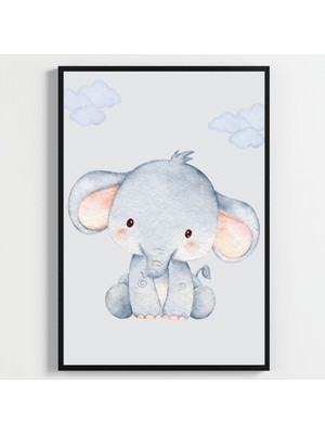 Besay Safari Macerası:fil, Aslan ve Zürafa Çocuk Odası Posteri–dekoratif 3lü Set A4 Çerçevesiz