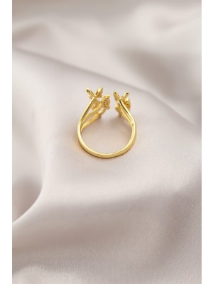 Oska Global Gold Renk Metal Kelebek Model Kadın Yüzük - Lisinya