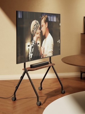 Cletech Tekerlekli Şövale Tv Standı 49"-80" Inç | Raflı | 50 kg Taşıma Kapasiteli | Mobil Tv Sehpası