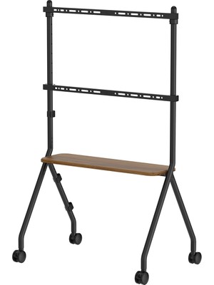 Cletech Tekerlekli Şövale Tv Standı 49-80 Inç | Raflı | 50 kg Taşıma Kapasiteli | Mobil Tv Sehpası