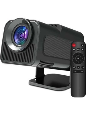 Oska Global Android Projeksiyon Siyah Taşınabilir Sinema Projektörü 4K 1080P Ev Sineması Bluetooth - Lisinya
