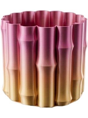 Oska Global Modern 3D Baskı Mor Sarı Vazo Ev Ofis Dekorasyon Şık Tasarım - Lisinya