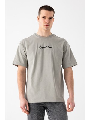 i8 Denim Etnik Baskılı Nakışlı T-Shirt