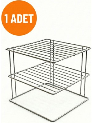 Tidy Home 3 Katlı Tabaklık Dolap Içi Düzenleyici Organizer Tezgah Banyo Tabak Bardak Düzenleme Metal Raflık