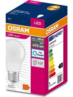 Osram 4,9W LED Value Beyaz Işık E-27 Mini LED Ampul 5 Adet